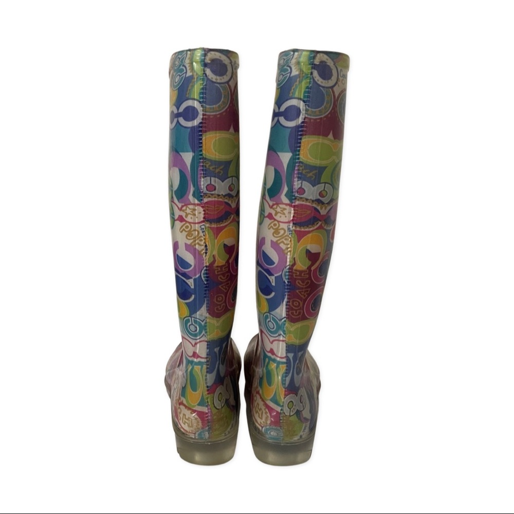 Coach Poppy Multicolor Clear Rain Boot Size 7 - image 4